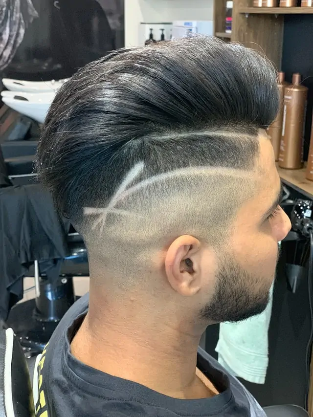 Design shaved into side of head